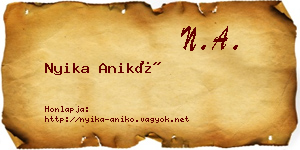 Nyika Anikó névjegykártya